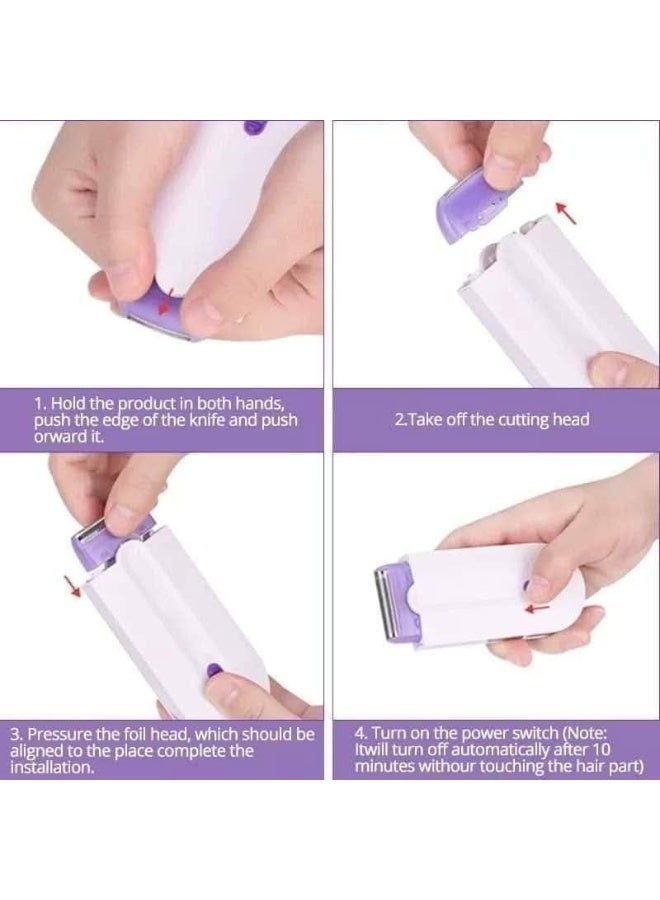 فينيشنج تاتش جهاز إزالة الشعر بالليزر للنساء - ماكينة حلاقة قابلة لإعادة الشحن وغير مؤلمة مزودة بضوء استشعار ذكي، أداة محمولة لإزالة الشعر باللمس للوجه والذراعين والساقين والجسم، لبشرة ناعمة كالحرير - Image 5